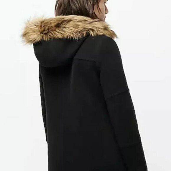 NWT J. Crew Chateau Parka Wool Peacoat (Black) 0P - Picture 2 of 12